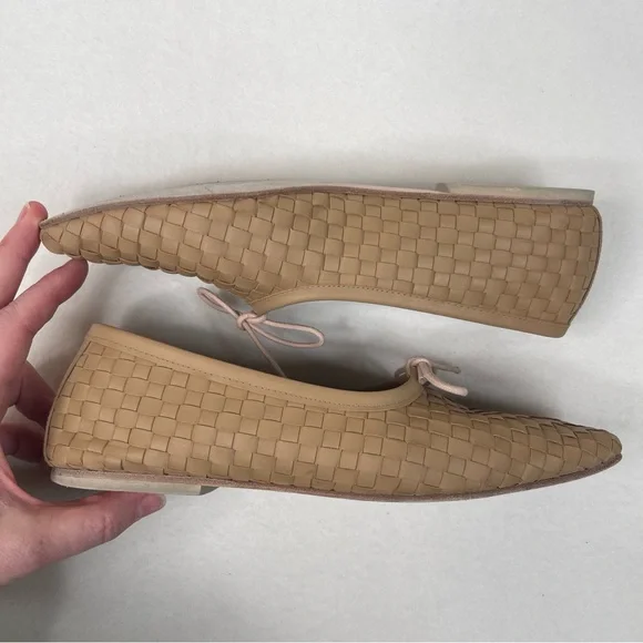 Freda Salvador Jada Square Toe Ballet Flats Woven Latte Size 9.5 - Picture 8 of 13